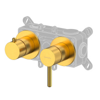 WHITECROSS Смесителя для душа, на 2 потребителя (скрытая часть в комплекте), золото брашированное