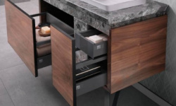 MIA ITALIA Tango Комплект: тумба с раковиной, 64 matt canaletto walnut/110 BRECCIA ALBA/bianco lucid мини 3 6