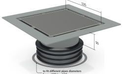 OMP Tea Kalamata Unseen Трап 115х115 мм, решетка под плитку, сухой затвор мини 3 4