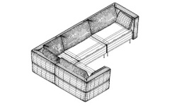 GAMADECOR FOLD S2 R COMPOSICIÓN 2 Диван на ножках угловой правый в комплекте 365x205 см, Спецзаказ! мини 3 2