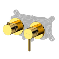 WHITECROSS Смесителя для душа, на 2 потребителя (скрытая часть в комплекте), золото