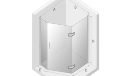 NEW TRENDY NEW AZURA Душевое ограждение 100x80xH195 см, хром/Прозрачное 6 мм мини 3 3