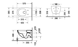 DURAVIT ARCHITEC Унитаз подвесной Rimless® в комплекте с сиденьем, белый мини 3 2