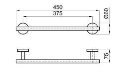 NOKEN HOTELS Держатель полотенец 45 см, браш. титан мини 3 2
