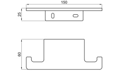 NOKEN OXO Крючок-вешалка двойной, хром мини 3 2