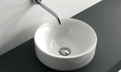 KERASAN CENTO Умывальник круглый 35 см, накладной или встраиваемый, белый мини 3 5