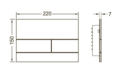 TECEsquare Панель смыва стеклянная с двумя клавишами, cтекло черное, сатинированное мини 3 2