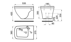 NOKEN CONCEPT Биде подвесное, 535x360xH350 мм, белый мини 3 3
