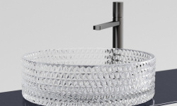 CERAMICANOVA Cristal Раковина накладная круглая 360х360хH112 мм, прозрачный мини 3 2