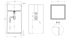 Salini ARMONIA SQUARE 01 Раковина напольная 450х450х900 мм, S-Stone-белый матовый мини 3 7
