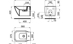 NOKEN ESSENCE C Биде подвесное 1 отв., с переливом, с креплением, белый мини 3 2