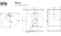 CIELO Kyros Модуль под раковину 60x38x34 h см, BA-Basalto мини 3 4