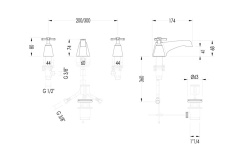 DD ROSE КОМПЛЕКТ: Консоль с раковиной, зеркалом, 2 бра, смесителем и аксессуарами, хром мини 3 8