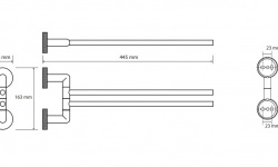 BEMETA STELLA Полотенцедержатель двойной поворотный 54x163x445 мм, хром мини 3 2