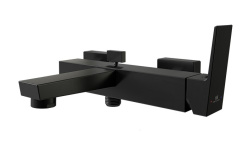 NOKEN SQUARE Смеситель для ванны настенный, для душа 18 л/мин, для ванны 15,98 л/мин, чёрный мини 1