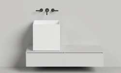 Salini ARMONIA SQUARE 03 Раковина накладная 450х450х450 мм, S-Stone-белый матовый мини 1