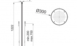 NK RONDO Верхний душ встраиваемый в потолок 30 см, 9 л/мин., хром мини 3 2