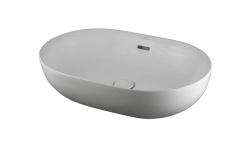 NOKEN SLENDER Раковина 60x40 см для установки на столешницу с переливом, с ДК, белый матовый мини 1