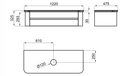 NOKEN LIEM Комплект тумба + ножки, орех/песок мини 3 7