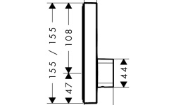 HANSGROHE ShowerSelect Термостат для душа с запорным вентилем, СМ, на 2 потребителя, хром мини 3 2