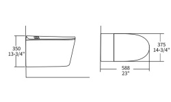 ALLEN BRAU SMART Унитаз подвесной умный, торнадо, с функцией биде, 588x375хH350 мм, белый мини 3 3