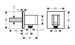 HANSGROHE FixFit E Шланговое подсоединение с держателем ручного душа, хром мини 3 2