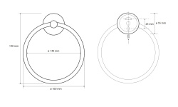 BEMETA OMEGA Полотенцедержатель кольцо 160x190x55 мм, хром мини 3 2
