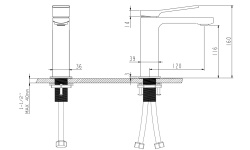 NEMO Смеситель для раковины с ДК, MATTE BLACK (ЧЕРНЫЙ МАТОВЫЙ) мини 3 3