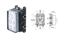NOKEN PACK ROUND Душевой комплект с термостатом и верхним душем Ø30 см, браш. золото мини 3 2