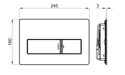 NOKEN GLASS Клавиша для двойного смыва, стекло белый мини 3 2