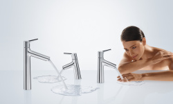 HANSGROHE Talis S Смеситель для раковины 100, однорычажный, со сливным гарнитуром, хром мини 3 2