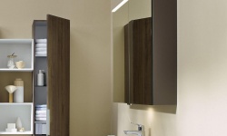 BURGBAD Зеркальный шкаф с горизонтальной светодиодной подсветкой, 900х800х170 мм, серый мини 3 2