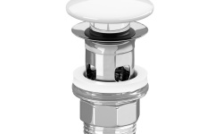 VB Нажимной донный клапан с керамической крышкой, с функцией перелива, Альпийский белый мини 1