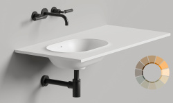 Salini ONDA EDGE OVAL Столешница до 2000х700х10 мм с раковиной 520х360, ДК, S-Stone- RAL матовый мини 1