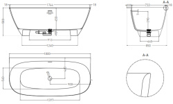 Salini SOFIA Wall Ванна пристенная 1800х860х615 мм, S-Sense - RAL глянцевый мини 3 6