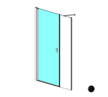 RADAWAY Nes 8 DWS door 690 L Дверь, BLACK/прозрачное