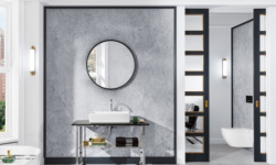 VB ANTHEUS Комплект тумба с раковиной и зеркалом, Nero Marquina/ Альпийский белый/хром мини 3 3