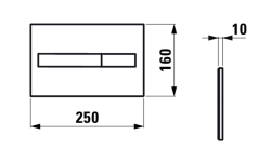 LAUFEN AW1 Смывная клавиша, двойной смыв, Черный матовый мини 3 2