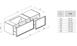 BRENTA CLEO CL02 Тумба под раковину слева, 140х49.6хH40 см, подсветка дна, Wxx/Zxx мини 3 2