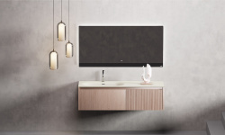 Salini ONDA FLOW OVAL 72 Столешница 800-3000x165 мм с раковиной 700х400 мм, ДК, S-Stone- белый мат мини 3 7