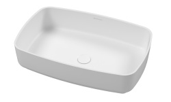 WHITECROSS Jasper Раковина накладная, 58x38хH14 см, SolidSurface белый матовый мини 1