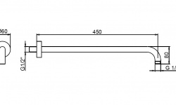 FANTINI FONTANE BIANCHE Кронштейн для душевой лейки 45 см, Matt Gun Metal PVD мини 3 2
