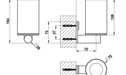 GESSI Стакан настенный белый/Warm Bronze Br. PVD мини 3 2