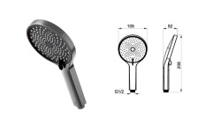 NOKEN PACK OXO Душевой комплект с термостатом, верхний душ, брашированный титан мини 3 7