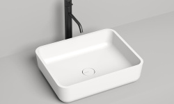 Salini GLORIA 09 Раковина накладная 480х380х120 мм, без перелива, БЕЗ ДК, S-Stone - белый матовый мини 1