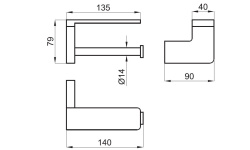 NOKEN URBAN C Держатель туалетной бумаги с крышкой, браш. титан мини 3 2