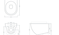 ART CERAM FILE 2.0 Унитаз подвесной 37x52 см, смыв REEL, glossy white SANIGLAZE мини 3 6