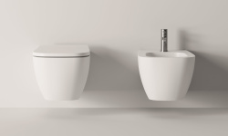 ALICE WUNDER Комплект: Унитаз подвесной aliflush, 53x31 см, с сиденьем SC, крепежом, белый глянцевый мини 3 8