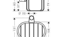 AXOR MONTREUX Корзинка для монтажа на настенной штанге Unica Ø 20 мм, 168х108хH83, Brushed Nickel мини 3 2
