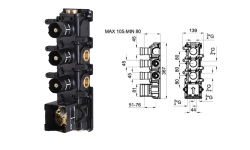 NOKEN PACK OXO Душевой комплект с термостатом, верхний душ, брашированный титан мини 3 3